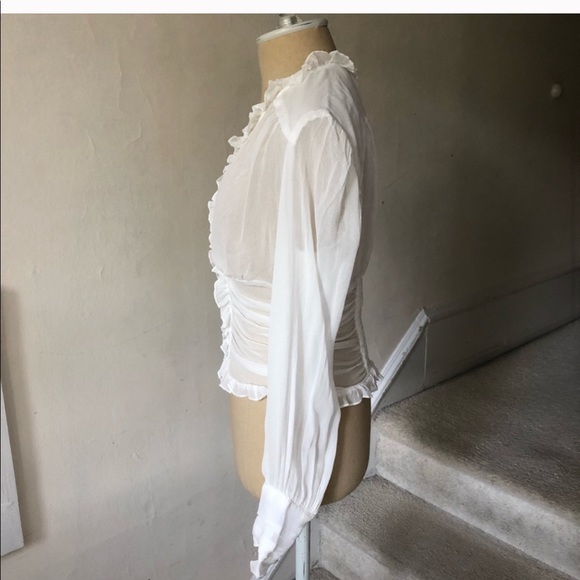 Free people Victoria Rouched Ruffle Button Blouse - Picture 4 of 5